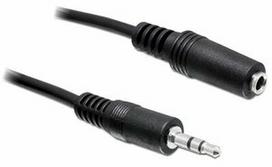 3.5mm m 3.5mm f laidas - Delock Cable 3.5mm / 3.5mm Black 3m - 1 nuotrauka