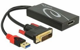 displayport dvi - Delock Adapter DVI / Displayport Black - 1 nuotrauka