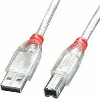 usb 2.0 a b cable - Lindy USB 2.0 A To USB 2.0 B Cable 2m Transparent - 1 nuotrauka