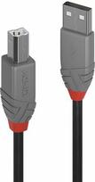 usb a type to usb b - Lindy Anthra Line USB 2.0 A To USB 2.0 B Cable 0.5m Black - 1 nuotrauka