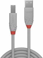 lindy anthra line - Lindy Anthra Line USB 2.0 A To USB 2.0 B Cable 0.5m Grey - 1 nuotrauka