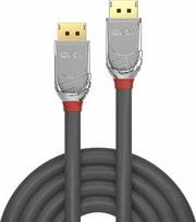 displayport kabelis 1.2 - Lindy Cromo Line DisplayPort 1.4 Cable 5m Grey - 1 nuotrauka