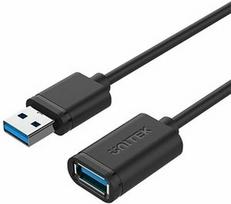 y usb - Unitek USB Male To USB Female Cable 1.5m Black - 1 nuotrauka