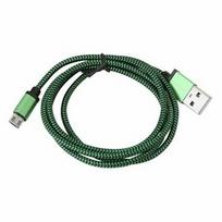 Platinet Fabric Cable MicroUSB To USB 1m Green