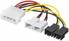 fan cable - Goobay Power Cable Molex Male To Fan 2x12V+2x5V 0.15m - 1 nuotrauka