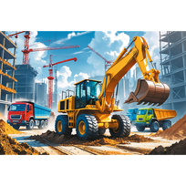backhoe - Trefl Dėlionė Traktorius su krautuvu, 60 vnt. 17406 - 2 nuotrauka