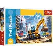 backhoe - Trefl Dėlionė Traktorius su krautuvu, 60 vnt. 17406 - 3 nuotrauka