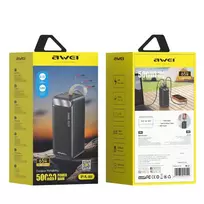 usb c 65w - Awei PA-81 50000mAh 65W 2xUSB-A/USB-C juodas - 2 nuotrauka