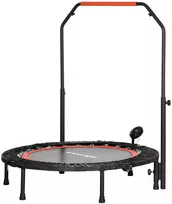 SPORTNOW mini batutas, 102 cm, su reguliuojama rankena, Juodas su raudonu (Black with red)
