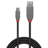 micro b to usb a - CABLE USB2 A TO MICRO-B 0.5M/ANTHRA 36731 LINDY - 2 nuotrauka