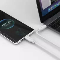 usb c 5m - 4SMARTS USB-C / USB-C Silicone Cable High Flex, 60W, 1.5m, White - 2 nuotrauka