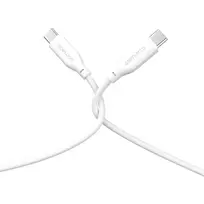 usb c 5m - 4SMARTS USB-C / USB-C Silicone Cable High Flex, 60W, 1.5m, White - 3 nuotrauka