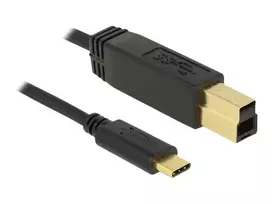 type c to usb 3.1 cable - Delock USB 3.2 Gen 2 Type-C to Type-B cable 1.0m Juodas (Black) - 3 nuotrauka