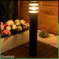 sviestuvo stulpas - Sodo lauko stovintis stulpinis šviestuvas E27 12W LED RINGO 90cm Lumiled - 5 nuotrauka