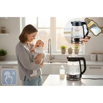 elektrinis virdulys reguliuojama temperatura - Berdsen BD-715 Stiklinis virdulys su temperatūros reguliavimu 1.8L (Glass Kettle with Temperature Control) - 4 nuotrauka