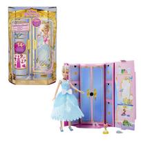 lele drabuziai - DISNEY PRINCESS Lėlė Cinderella su drabužių spinta, HMK53 - 3 nuotrauka