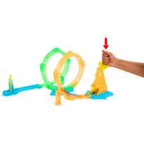 hot wheels garazas - Mattel Hot Wheels Neon Speeders dvigubos kilpos trasa JMG49, įvairių spalvų - 3 nuotrauka