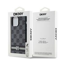 pro monosyte - DKNY odinis dėklas Checkered Mono Pattern & Printed Stripes skirtas iPhone 14 Pro Max - Juodas (Black) - 2 nuotrauka