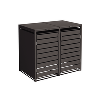 konteineriu deze - Metalinė dviguba konteinerio stoginė HATIS 2, ruda (Brown) - 9 nuotrauka