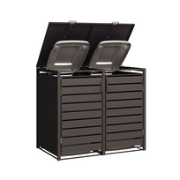 konteineriu deze - Metalinė dviguba konteinerio stoginė HATIS 2, ruda (Brown) - 10 nuotrauka