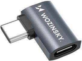 usb c adapteris - Wozinsky WPKB-01 USB-C - USB-C 40Gb/s 240W 8K OTG šoninis kampinis adapteris - Pilkas (Gray) - 1 nuotrauka