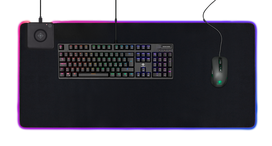 gaming pele - DELTACO GAMING su RGB apšvietimu ir belaidžiu įkrovimu 10W,  900x400 / GAM-092 - 5 nuotrauka