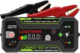automobilio uzvedimo starteris - Lokithor J1350 Pro 25.6Wh Jump Starter, Juodas (Black) - 1 nuotrauka