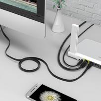 ethernet cable - Orico PUG-C6B CAT6 1000Mbps RJ45 Ethernet tinklo kabelis, plokščias interneto LAN, 1m - Juodas (Black) - 5 nuotrauka