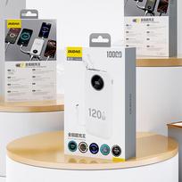 power bank 10000 mah - Dudao K13 10000mAh išorinė baterija su integruotu laidu – balta - 2 nuotrauka