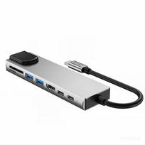 usb c adapteris - Tech-Protect HB09 USB šakotuvas 8-in-1 Type-C + USB-A 3.0 + USB-C 3.0 + HDMI 4K 60Hz + SD/TF + PD 100W + RJ45 1000Mb/s Pilkas (Space Grey) - 8 nuotrauka