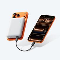magnetinis power bank - Cuktech WPB100N, 10000mAh, 20W, magnetinė išorinė baterija su stovu, balta - 2 nuotrauka