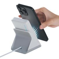 magnetinis power bank - Cuktech WPB100N, 10000mAh, 20W, magnetinė išorinė baterija su stovu, balta - 3 nuotrauka