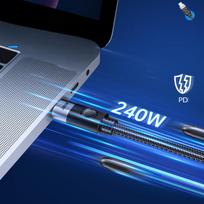 usb to c - Orico CW240 USB-C į USB-C PD 240W 20Gb/s 0.5m kampinis kabelis Juodas (Black) - 5 nuotrauka
