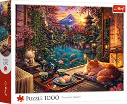 Trefl Cat in the Sakura Garden, 68 x 48 cm, 1000 det.