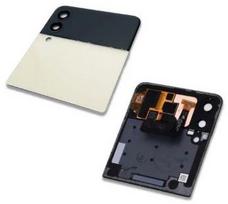 Ekranas Samsung F711 Z Flip3 5G su lietimui jautriu stikliuku ir rėmeliu išorinis (Outer) Cream originalus (used Grade A)