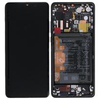 LCD ekranas Huawei P30 PRO su lietimo ekranu, rėmeliu ir baterija juodas originalus (naudotas Grade A)