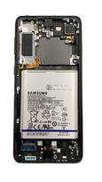 LCD ekranas Samsung G996 S21 Plus su lietimui jautriu ekranu ir rėmeliu Phantom Black originalus (service pack)