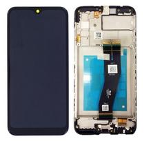 LCD ekranas Samsung A025G A02s 2020 su jutikliniu ekranu ir rėmeliu juodas originalus (service pack)