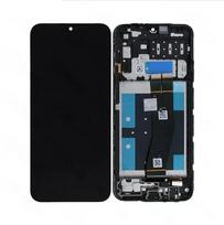 Ekranas Samsung A145P/A145R A14 4G su lietimui jautriu stikliuku ir rėmeliu originalus Black (service pack)