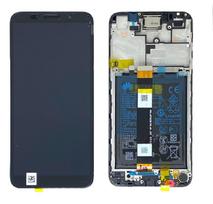 LCD ekranas Huawei Y5p 2020 su lietimo ekranu, rėmeliu ir baterija Midnight Black originalus (service pack)