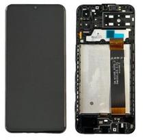 LCD ekranas Samsung A135 A13 4G 2022 su jutikliniu ekranu ir rėmeliu juodas originalus (serviso paketas)