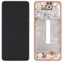 LCD ekranas Samsung A336 A33 5G 2022 su jutikliniu ekranu ir rėmeliu persikinės spalvos originalus (serviso paketas)
