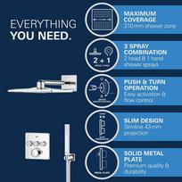 vital - Dušo sistema su termostatiniu maišytuvu Grohe Precision SmartControl Vitalio 310 Cube, chromas (Chrome) - 6 nuotrauka