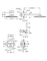vital - Dušo sistema su termostatiniu maišytuvu Grohe Precision SmartControl Vitalio 310 Cube, chromas (Chrome) - 7 nuotrauka
