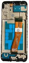 LCD ekranas Samsung A037G A03s 2021 (didelio formato Europos versija) su jutikliniu ekranu ir rėmeliu juodas originalus