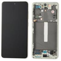 LCD ekranas Samsung G990 S21 FE 5G su jutikliniu ekranu ir rėmu Olive originalus (service pack)