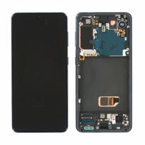 LCD ekranas Samsung G991 S21 5G su lietimo ekranu ir rėmeliu Phantom Grey originalus (naudotas Grade B)