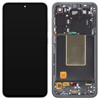 LCD ekranas Samsung S721 S24 FE 5G su lietimo ekranu ir rėmeliu Graphite originalus (surinktas paslaugų paketas)