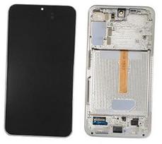 LCD ekranas Samsung S906 S22 Plus su lietimo ekranu ir rėmeliu Pink Gold originalus (paslaugų paketas)