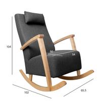 supamas fotelis - Supamasis krėslas Home4you Venla 15614, tamsiai pilka, 65.5 cm x 102 cm x 104 cm - 2 nuotrauka